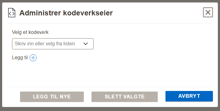 Administrere kodeverk